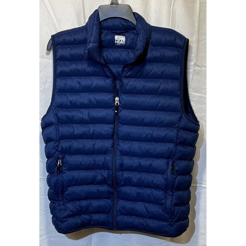 32 Degrees Heat Men's M Vest Lightweight Quilted Blue